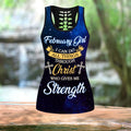 February Girl I Can Do All Things Through Christ Who Give Me Strength Combo Tank Top + Legging DQB08222004S