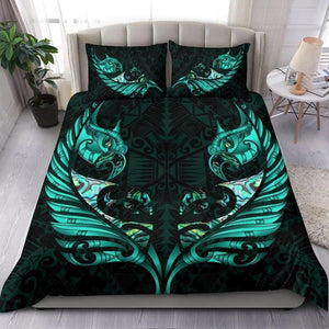 New Zealand-Manaia Paua Fern Wing Bedding Set TA062205-Quilt-TA-Twin-Vibe Cosy™