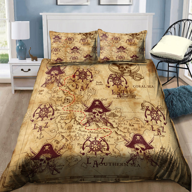 Caribbean Map Bedding Set