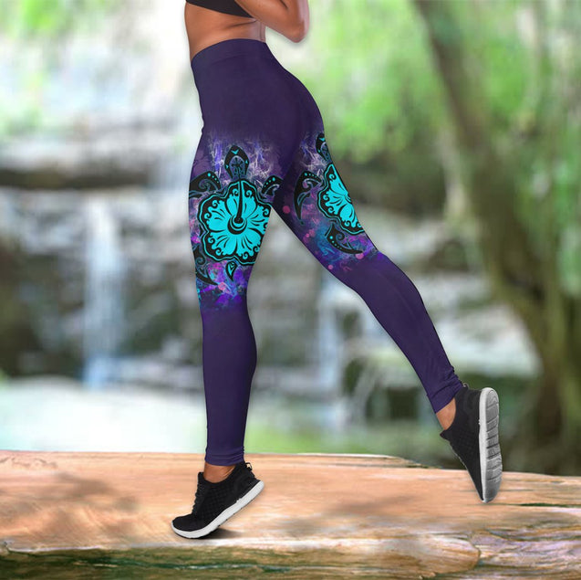 Turtle hawaii legging + hollow tank combo HAC230402-Apparel-HG-S-No tank-Vibe Cosy™