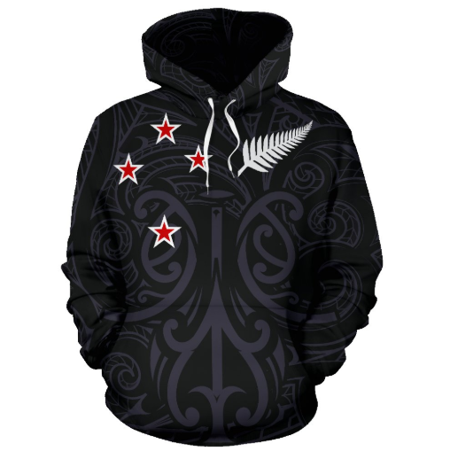 New Zealand - Maori Mask Pullover Hoodie A0-Apparel-Khanh Arts-Hoodie-S-Vibe Cosy™