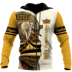 Custom Name November King 3D All Over Printed Unisex Shirts