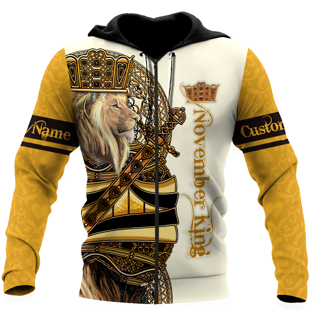 Custom Name November King 3D All Over Printed Unisex Shirts
