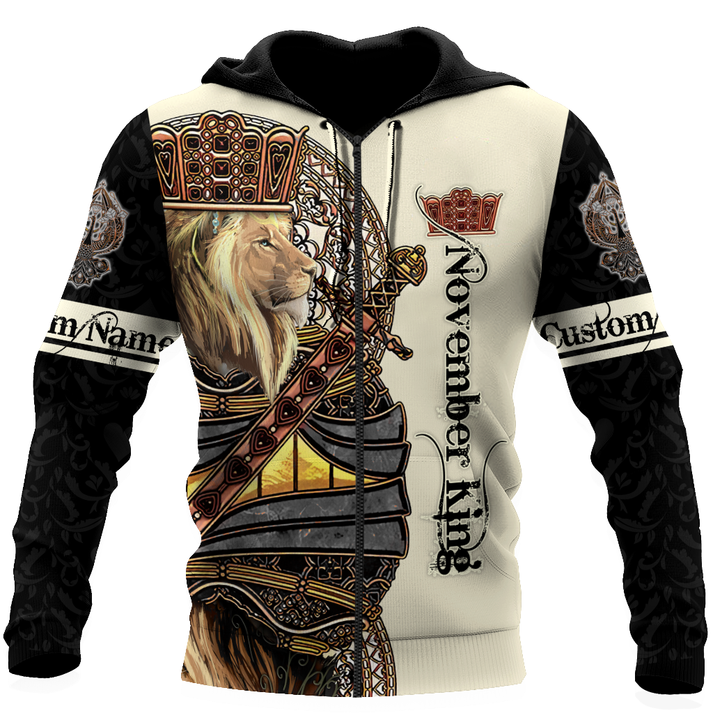 Custom Name November King 3D All Over Printed Unisex Shirts