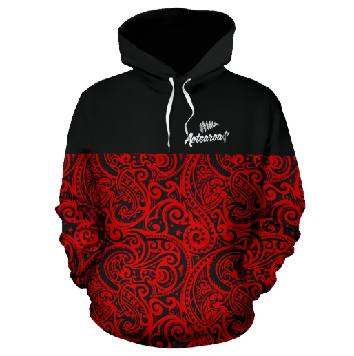 New Zealand - Aotearoa X Maori Tribal Pattern Pullover Hoodie A0-Apparel-Khanh Arts-Hoodie-S-Vibe Cosy™