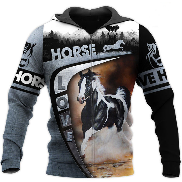 Beautiful Horse 3D All Over Printed Shirts TA041203-Apparel-TA-Zipped Hoodie-S-Vibe Cosy™