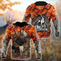 Hunting Moose Orange Camo 3D All Over Print Hoodie AM092025