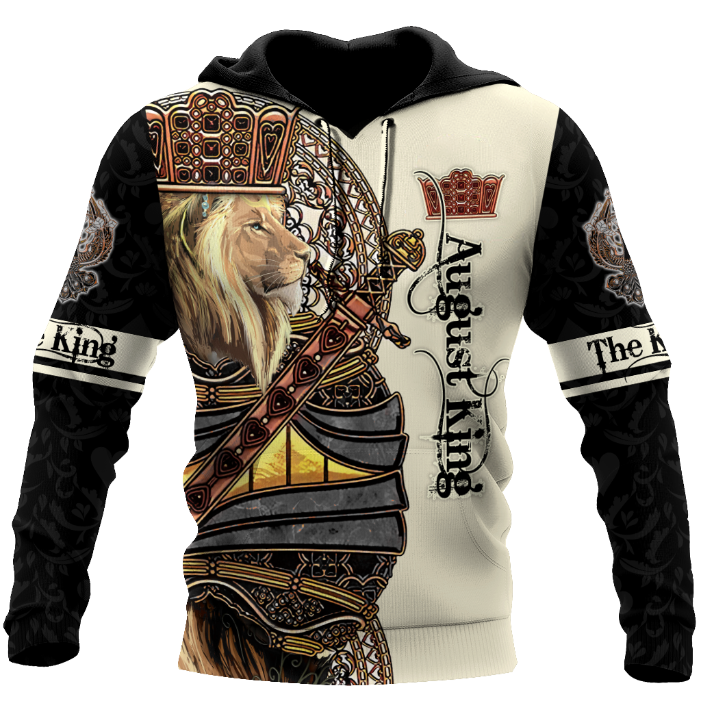 August Black King Lion 3D All Over Printed Shirts For Men and Women