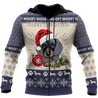 Premium Christmas Dachshund Dog Blue Unisex Shirts