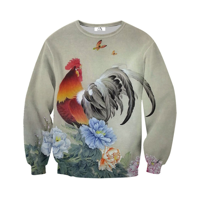 All Over Printed Chicken and flower-Apparel-Phaethon-Sweatshirt-S-Vibe Cosy™