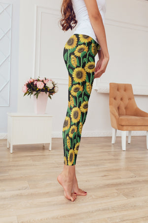 3d All Over Printing Sunflowers Legging-Apparel-Phaethon-Hoodie Dress-S-Vibe Cosy™