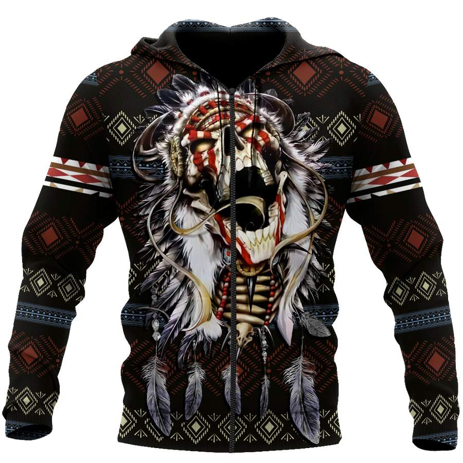 Love skull native 3D all over printed for man and women QB06122002-Apparel-PL8386-Hoodie-S-Vibe Cosy™
