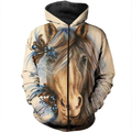 3D ALL OVER PRINTED LOVE HORSE SHIRTS AND SHORTS HR7-Apparel-NNK-Zipped Hoodie-S-Vibe Cosy™