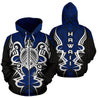 Hawaii Turtle Tribal Blue Hoodie - Armor Style - AH J9-ALL OVER PRINT HOODIES (P)-Phaethon-Zip-Up Hoodie-S-Vibe Cosy™