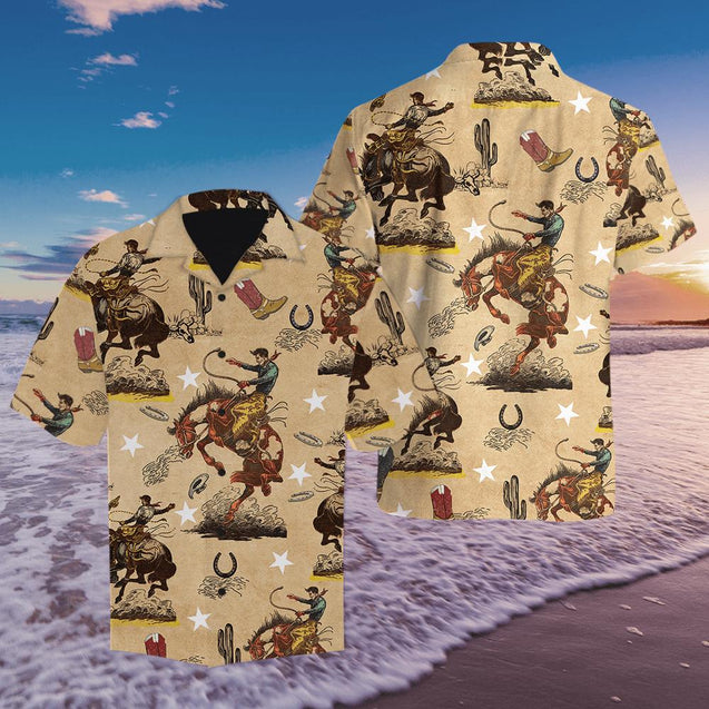 Native Cowboy Hawaiian Shirt JJW29072003-TQH-Apparel-TQH-Hawaiian shirt-S-Vibe Cosy™