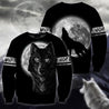 Wolf in Moon 3D All Over Printed Unisex Shirts