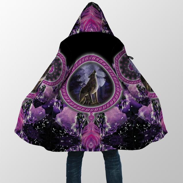 Native American Wolf Violet 3D Hoodie MP888 - Amaze Style™-Apparel