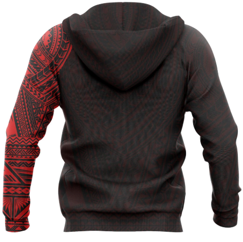 Maori Style Tattoo Pullover Hoodie - Red HC0807-Apparel-Huyencass-Hoodie-S-Vibe Cosy™