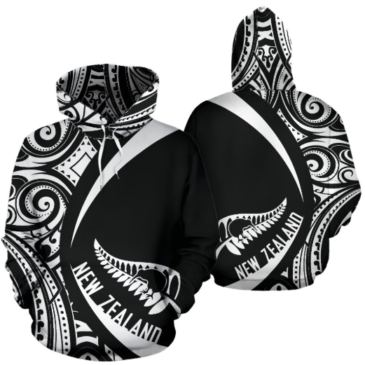 New Zealand Maori Pattern Hoodie - Circle Style - White HC-Apparel-Huyencass-Hoodie-S-Vibe Cosy™