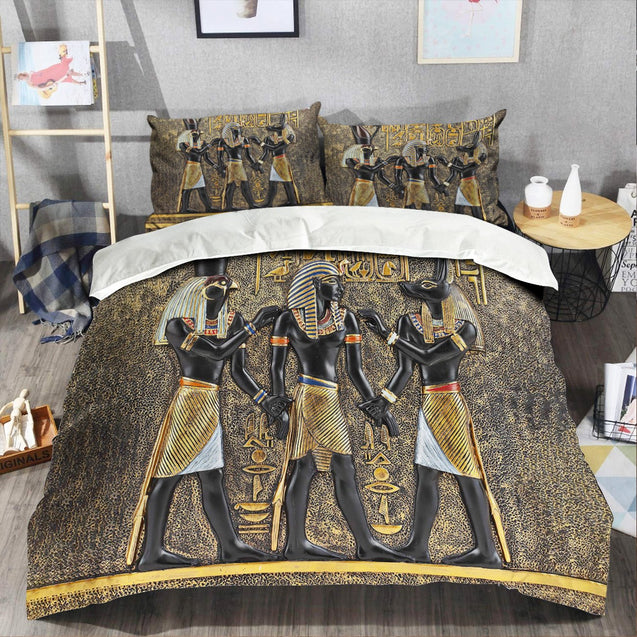 Ancient Egypt Horus Anubis Bedding Set-Quilt-HP Arts-Twin-Vibe Cosy™