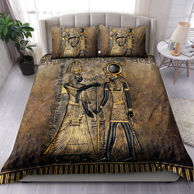 Ancient Egypt Pharaoh and Horus Bedding Set-Quilt-HP Arts-Twin-Vibe Cosy™