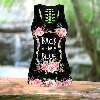 Back The Bue Combo Tank Top + Legging QB07042001-Apparel-TA-S-S-Vibe Cosy™