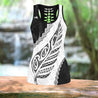 Paua Shell Maori Silver Fern tank top & leggings outfit for women