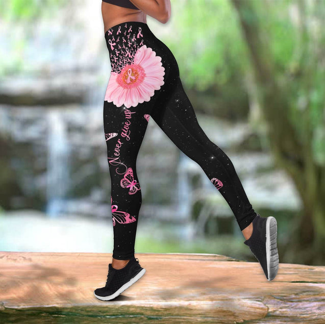 Breast Cancer-Never Give Up Combo Tank + Legging DQB07212008-Apparel-TA-S-S-Vibe Cosy™