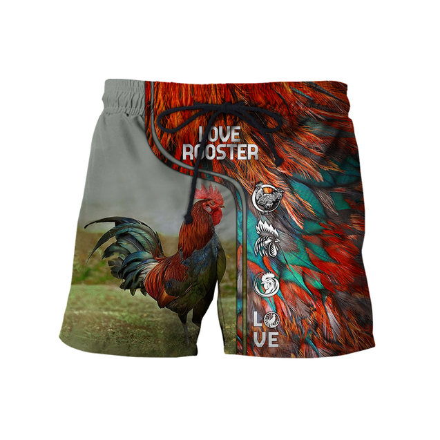 Rooster 3D All Over Printed Shirts for Men and Women AM030101-Apparel-TT-Shorts-S-Vibe Cosy™