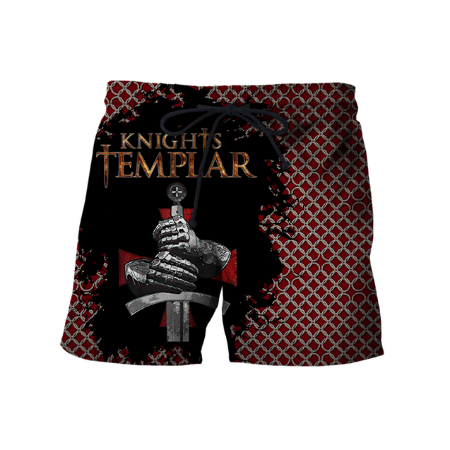 Knight templar 3D all over printed shirt and short for men and women