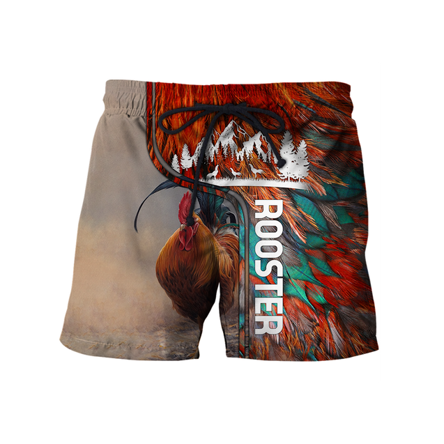 Rooster 3D All Over Printed Shirts for Men and Women AM030102-Apparel-TT-Shorts-S-Vibe Cosy™