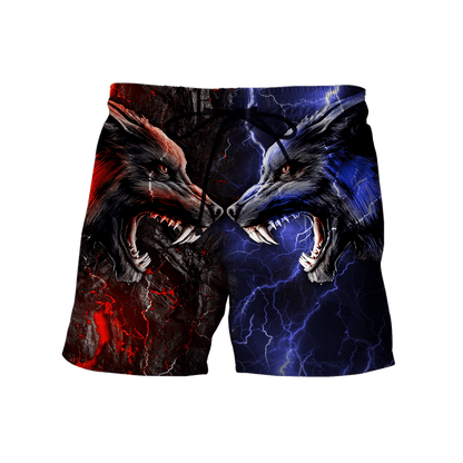 Red and blue wolf 3D hoodie shirt for men and women AM102013S