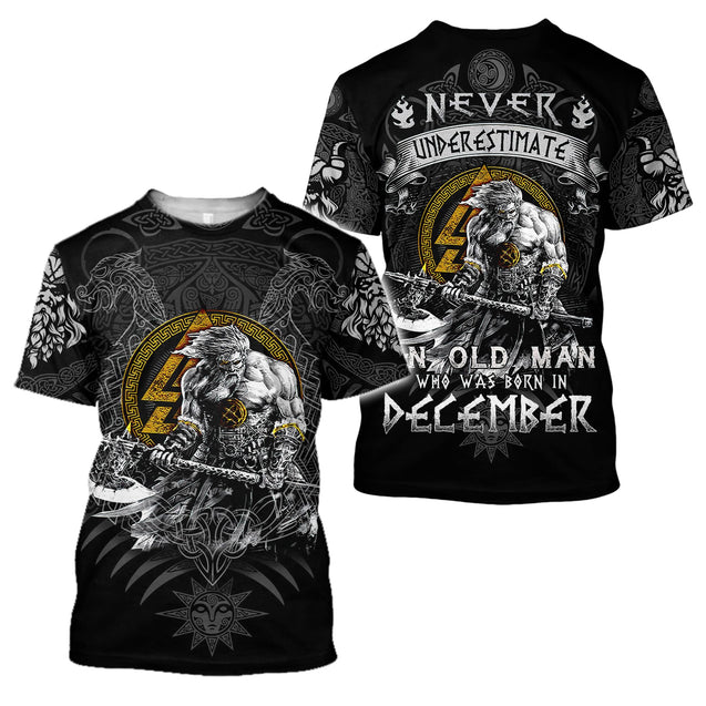 December Man Viking 3D All Over Printed Shirts For Men and Women AM102032S12