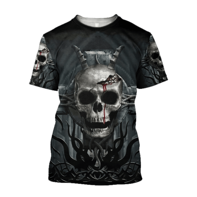 Premium Skull Cross All Over Printed Shirts For Men And Women MEI