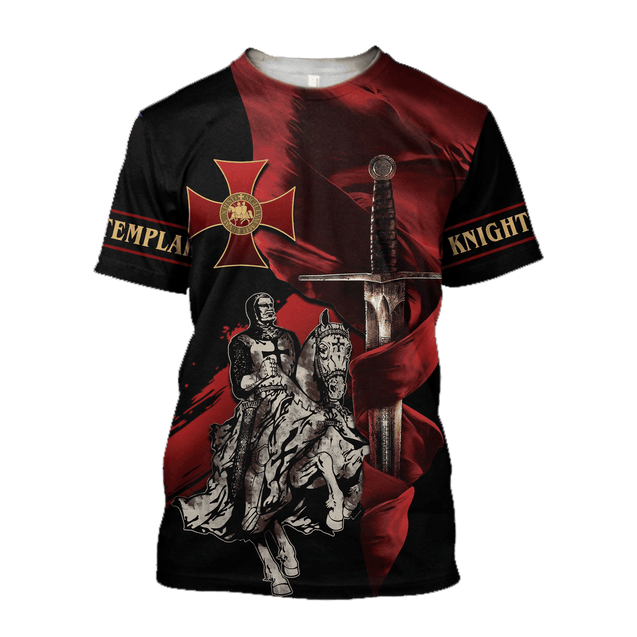 Premium Knight Templar Red Cross All Over Printed Shirts For Men And Women MEI