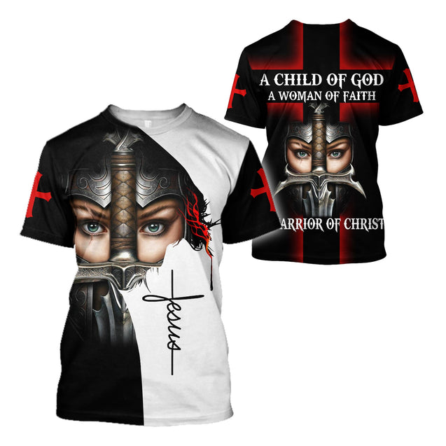 A Child Of God A Women Of Faith A Warrior Of Christ 3D All Over Printed Shirts