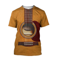 Wooden Guitar 3D All Over Printes-Apparel-HP Arts-T-Shirt-S-Vibe Cosy™