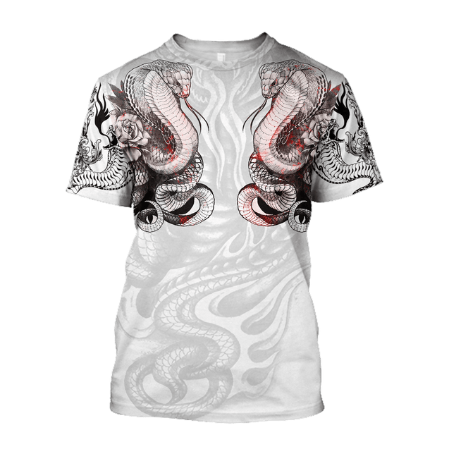 King Cobra Tattoo 3D All Over Printed Shirt for Men and Women