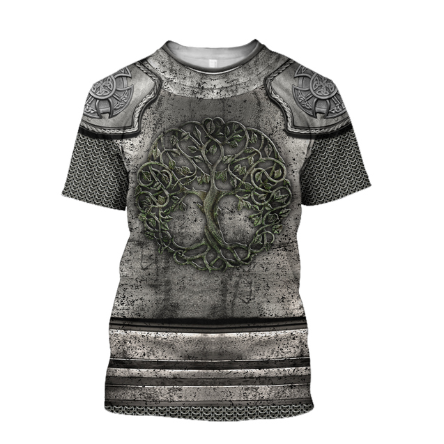 Irish Armor Knight Warrior Chainmail 3D All Over Printed Shirts For Men and Women AM280202-Apparel-TT-T-Shirt-S-Vibe Cosy™