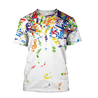 Colorful Music Notes White Version 3D All Over Printes-Apparel-HP Arts-T-Shirt-S-Vibe Cosy™