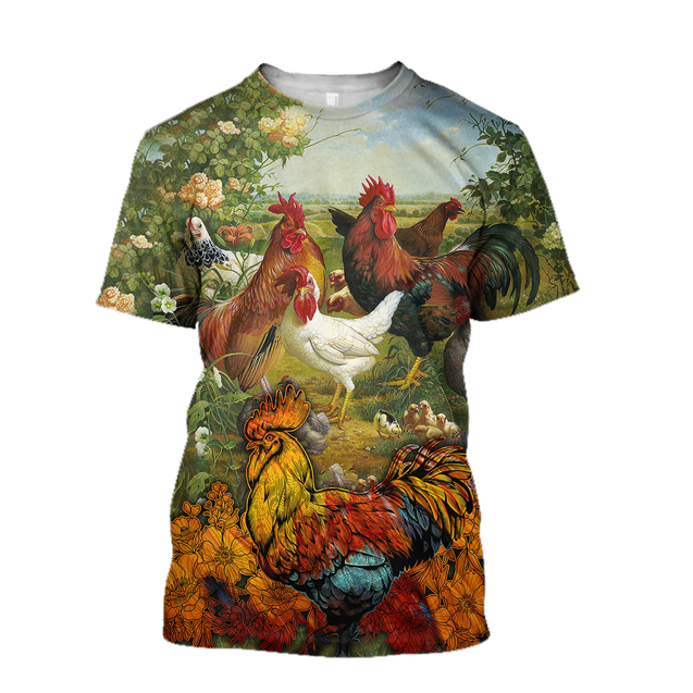 Rooster 3D All Over Printed Shirts for Men and Women AM030105-Apparel-TT-T-Shirt-S-Vibe Cosy™