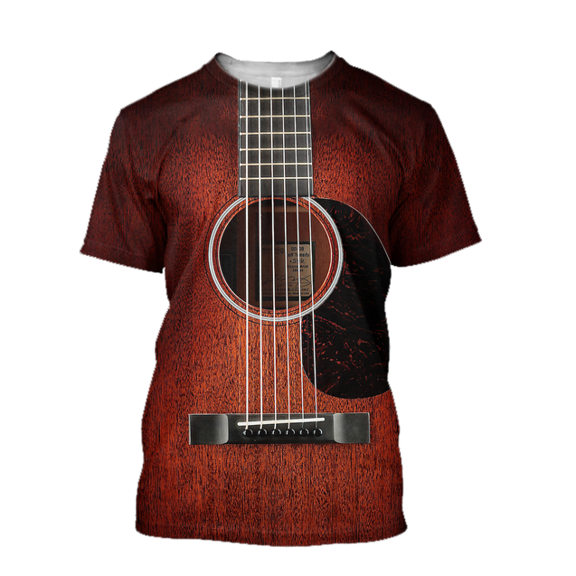 Wood Guitar 3D All Over Printes-Apparel-HP Arts-T-Shirt-S-Vibe Cosy™