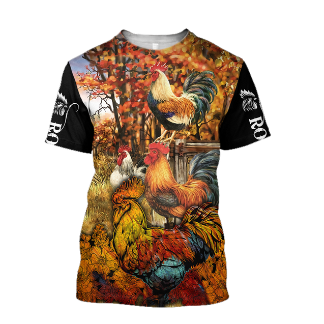 Rooster 3D All Over Printed Shirts for Men and Women AM030106-Apparel-TT-T-Shirt-S-Vibe Cosy™