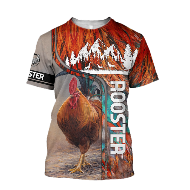 Rooster 3D All Over Printed Shirts for Men and Women AM030102-Apparel-TT-T-Shirt-S-Vibe Cosy™