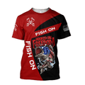 Hooked on Freedom Fish on Fishing 3D printed shirts for men and women