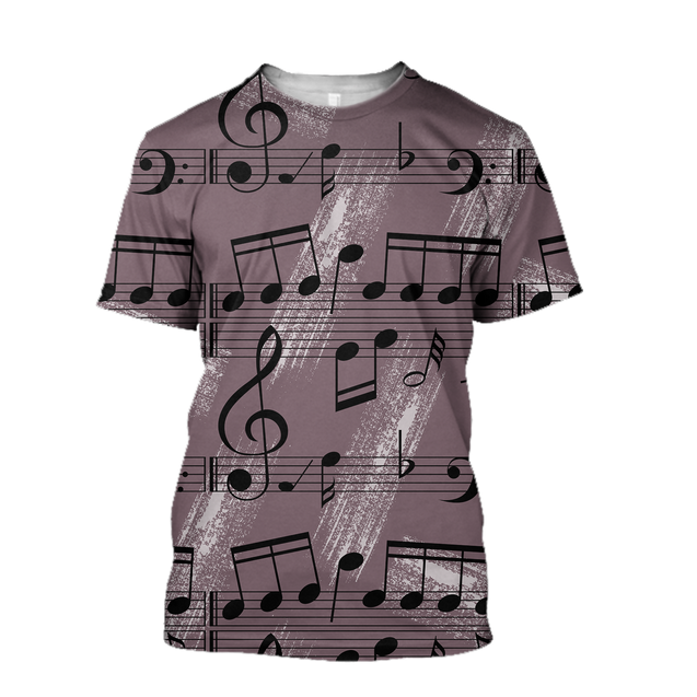 Musical Notes 3D All Over Printes-Apparel-HP Arts-T-Shirt-S-Vibe Cosy™