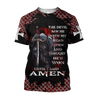 Knight templar 3D all over printed shirt and short for men and women