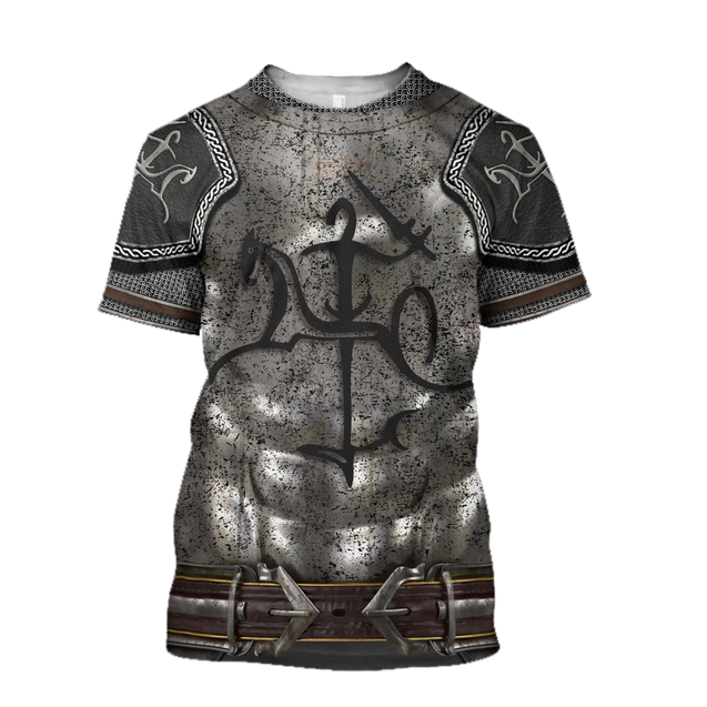 Lithuania Armor Knight Warrior Chainmail 3D All Over Printed Shirts For Men and Women AM120301-Apparel-TT-T-Shirts-S-Vibe Cosy™