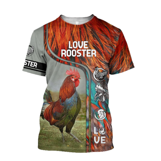 Rooster 3D All Over Printed Shirts for Men and Women AM030101-Apparel-TT-T-Shirt-S-Vibe Cosy™