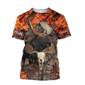 Hunting Moose Orange Camo 3D All Over Print Hoodie AM092025